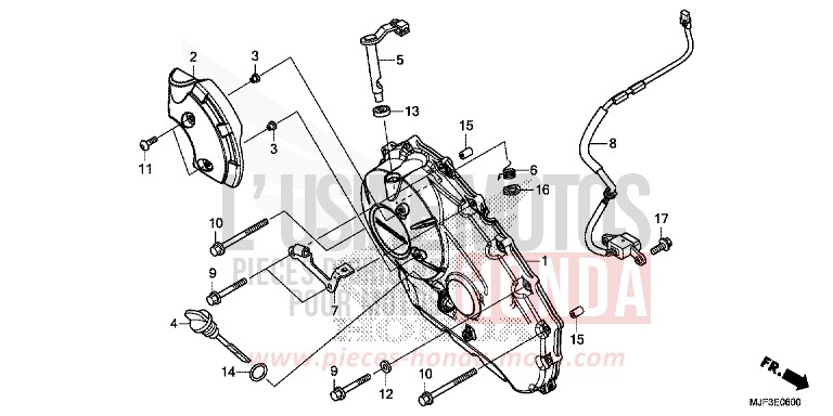 RIGHT CRANKCASE COVER (CTX700A) for CTX700 ABS PEARL FADELESS WHITE (NH341) from 2014